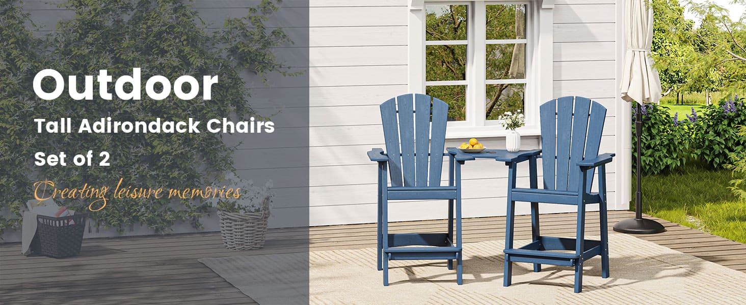 Patio HDPE Adirondack Bar Chair