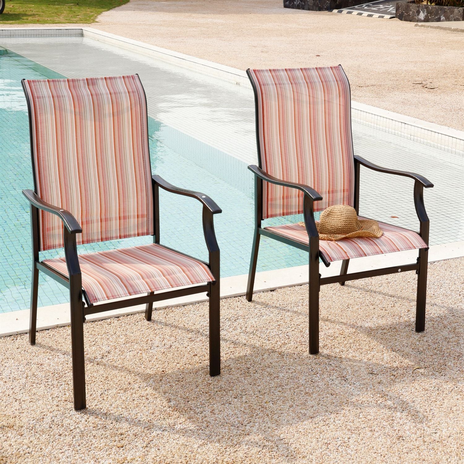 Outdoor slingback clearance dining chairs