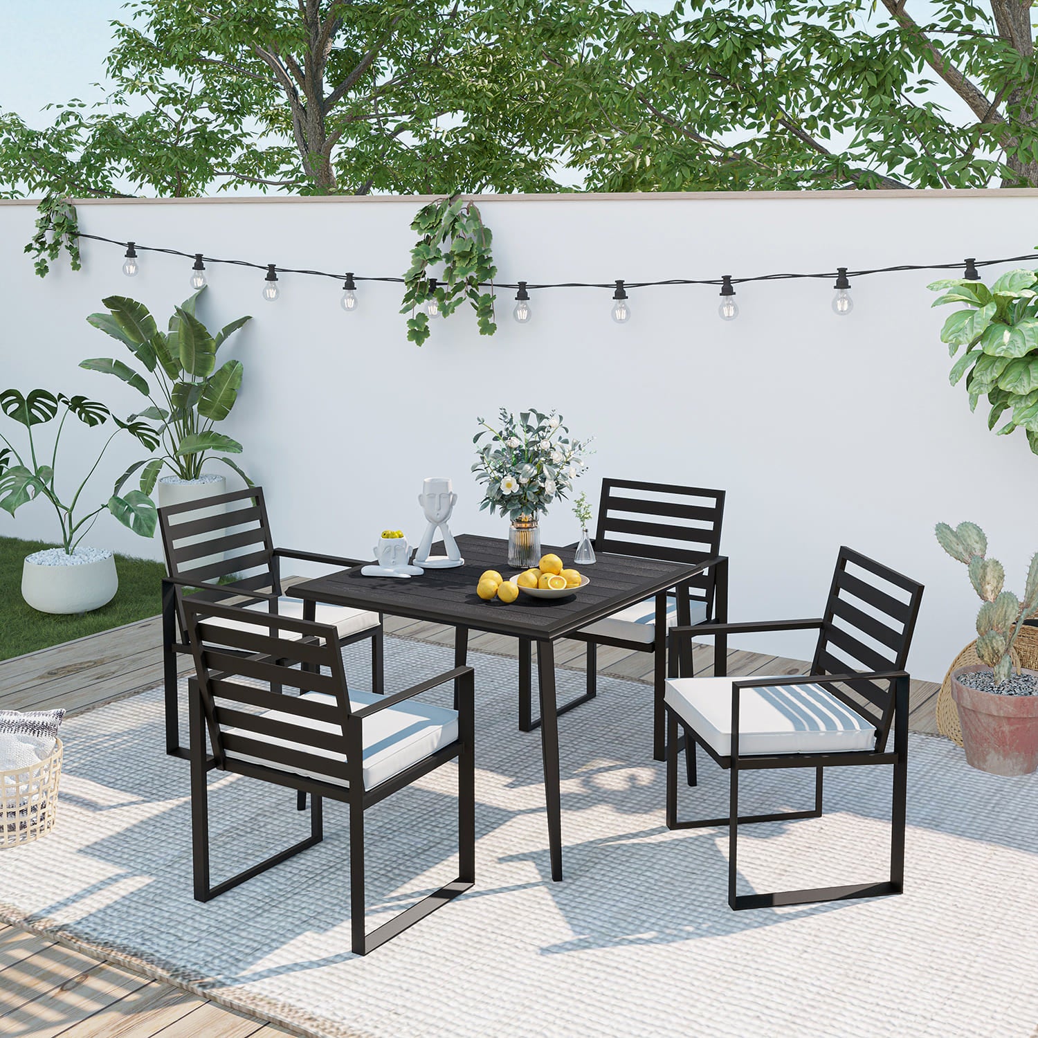 Black metal patio online sets