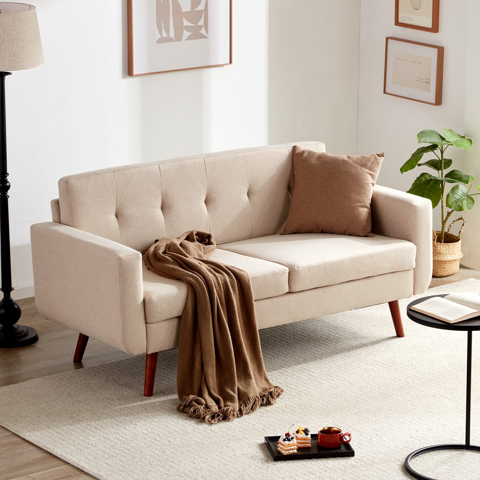 Small brown online loveseat