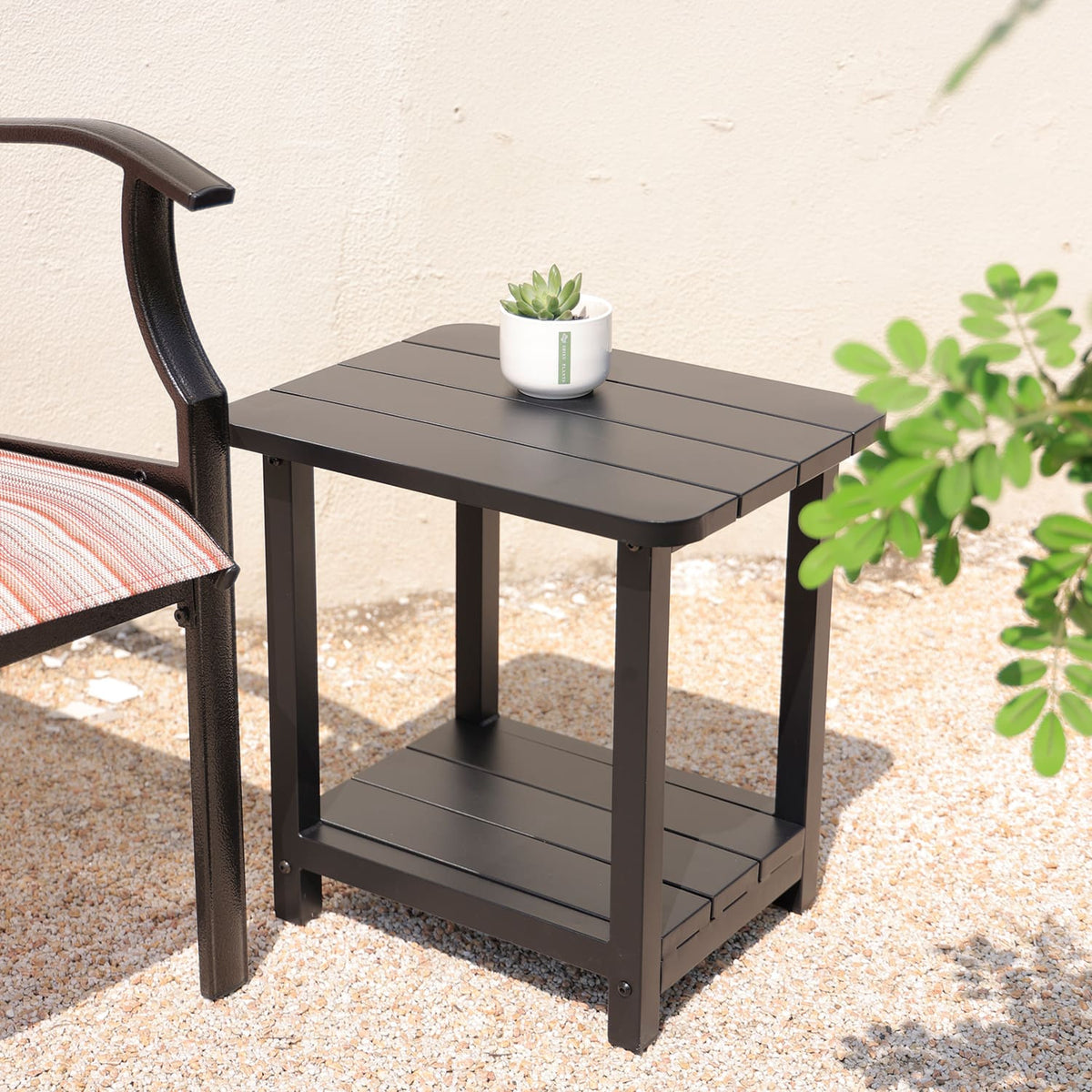 Vicllax Double Adirondack Side Table, Patio Outdoor End Table Weather ...