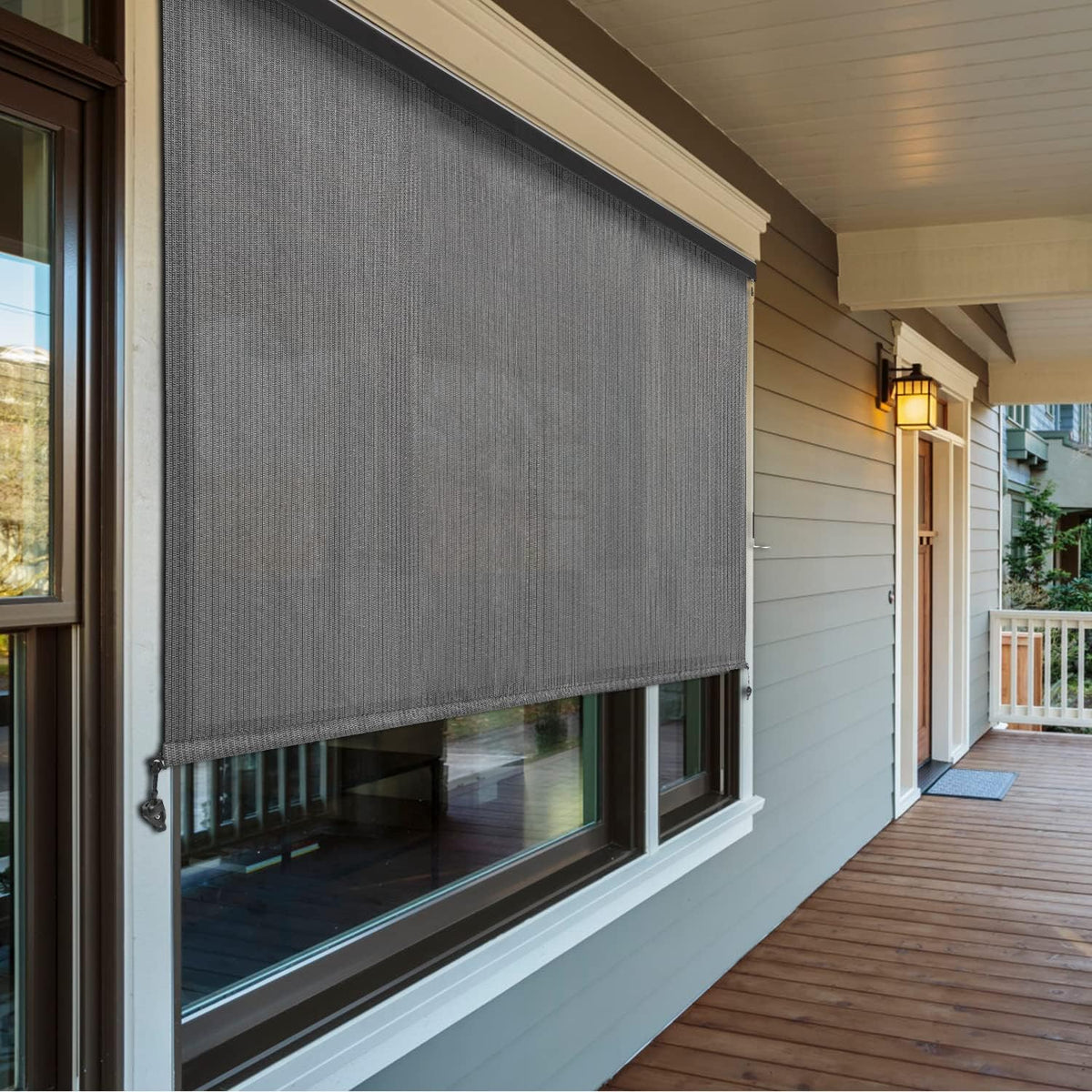 Vicllax Roller Shade, Patio Cordless Sun Blocking Roller Shade with Al ...