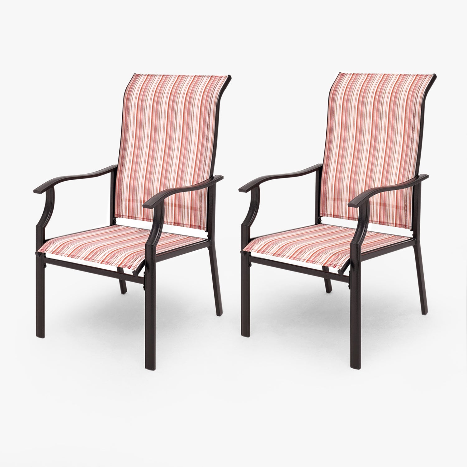 Vicllax Outdoor Metal Sling Dining Chairs Set of 2 Patio Dining